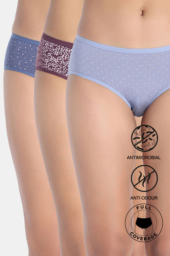 Buy Zivame Low Rise Full Coverage Hipster Panty (Pack of 3) - Multicolor